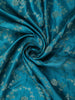 Aqua Turquoise Blue Floral Zari Woven Design Banarasi Silk Designer Saree with Designer Border