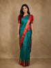 Aqua Blue Butta Zari Woven Design Pure Kanchipuram Silk Saree with Contrast Border