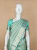 Aqua Blue Dot Zari Woven Pure Kanchipuram Silk Saree