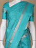 Aqua Blue Floral Butta woven Silk Saree - Diadem