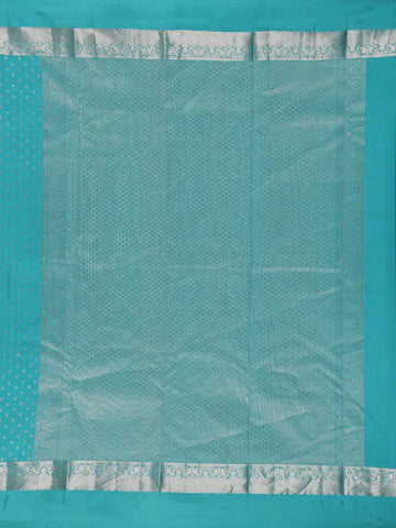 Aqua Blue Floral Butta woven Silk Saree - Diadem