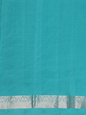 Aqua Blue Floral Butta woven Silk Saree - Diadem