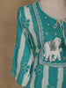 Aqua Blue Floral Design Printed Cotton Salwar Suit - Diadem