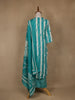Aqua Blue Floral Design Printed Cotton Salwar Suit - Diadem