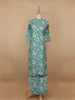 Aqua Blue Floral Designed Cotton Salwar Suit - Diadem