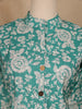 Aqua Blue Floral Designed Cotton Salwar Suit - Diadem