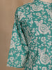 Aqua Blue Floral Designed Cotton Salwar Suit - Diadem