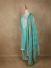 Aqua Blue Floral Designed Cotton Straight Cut Salwar Suit