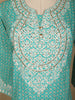Aqua Blue Floral Designed Cotton Straight Cut Salwar Suit