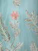 Aqua Blue Floral Designed Net Lehenga - Diadem