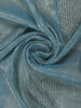 Aqua Blue Floral Designed Organza Designer Saree