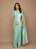 Aqua Blue Floral Woven Pure Kanchipuram Silk Saree