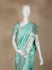 Aqua Blue Floral Woven Pure Kanchipuram Silk Saree - Diadem