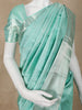 Aqua Blue Floral Woven Pure Kanchipuram Silk Saree - Diadem