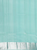 Aqua Blue Floral Woven Pure Kanchipuram Silk Saree - Diadem