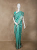 Aqua Blue Floral Woven Pure Kanchipuram Silk Saree - Diadem