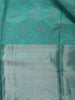 Aqua Blue Floral Woven Pure Kanchipuram Silk Saree - Diadem
