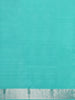 Aqua Blue Floral Woven Pure Kanchipuram Silk Saree - Diadem