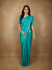 Aqua Blue Paisley Butta Zari Woven Design Pure Kanchipuram Silk Saree with Checks Zari Border
