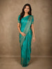 Aqua Blue Paisley Butta Zari Woven Design Pure Kanchipuram Silk Saree with Zari Border