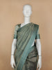 Aqua Blue Stripes Designed Organza Designer Saree