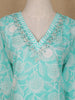 Aqua Green Floral Design Printed Cotton Salwar Suit - Diadem