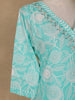 Aqua Green Floral Design Printed Cotton Salwar Suit - Diadem