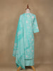 Aqua Green Floral Design Printed Cotton Salwar Suit - Diadem