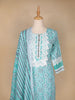 Aqua Green Floral Designed Cotton Palazzo Salwar Suit - Diadem