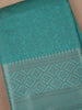 Aqua Green Floral Designed Fancy Art Silk Saree - Diadem