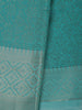 Aqua Green Floral Designed Fancy Art Silk Saree - Diadem