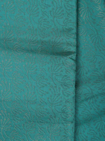 Aqua Green Floral Designed Fancy Art Silk Saree - Diadem