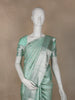 Aqua Green Floral Woven Pure Kanchipuram Silk Saree - Diadem