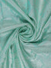Aqua Green Floral Woven Pure Kanchipuram Silk Saree - Diadem