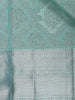 Aqua Green Floral Woven Pure Kanchipuram Silk Saree - Diadem