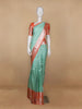 Aqua Green Floral Woven Pure Kanchipuram Silk Saree - Diadem