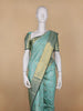 Aqua Green Floral Woven Pure Kanchipuram Silk Saree - Diadem