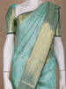 Aqua Green Floral Woven Pure Kanchipuram Silk Saree - Diadem