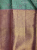 Aqua Green Floral Woven Pure Kanchipuram Silk Saree - Diadem