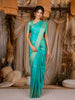 Aqua Green Paisley Design Pure Kanchipuram Silk Saree