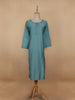 Aqua Green Solid Casual Cotton Kurti - Diadem