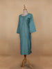 Aqua Green Solid Casual Cotton Kurti - Diadem