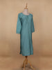 Aqua Green Solid Casual Cotton Kurti - Diadem