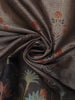 Ash Brown and Black Floral Woven Design Mixed Cotton Fancy Saree with Zari Border