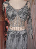 Ash Grey Floral Sequins and Beads Embroidered Design Mermaid Net Lehenga