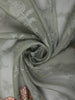 Ash Grey Floral Vine Thread Embroidered Design Pure Tussar Party Wear Saree with Floral Border