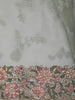 Ash Grey Floral Vine Thread Embroidered Design Pure Tussar Party Wear Saree with Floral Border