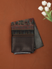 Ash Grey Floral Woven Design Semi Silk Saree with Zari Border