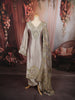 Ash Grey Gold Mirror Embroidered  Design Tissue Silk Straight Cut Salwar Suit with Matching Designer Dupatta