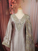 Ash Grey Gold Mirror Embroidered  Design Tissue Silk Straight Cut Salwar Suit with Matching Designer Dupatta